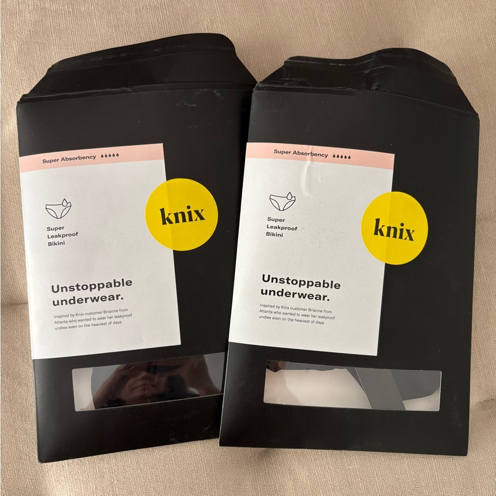 Brand New Knix Black Leakproof Underwear - two pair